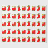 Keuze en Sokken Kerstvakantie Cadeaupapier (Vlak)