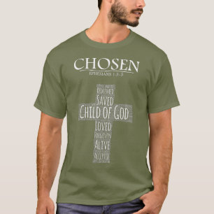 Keuze Ephesians 135 met Cross Word Collage T-shirt