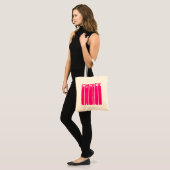 Keuze hete roze grafische typografie modern cool tote bag (Voorkant (model))