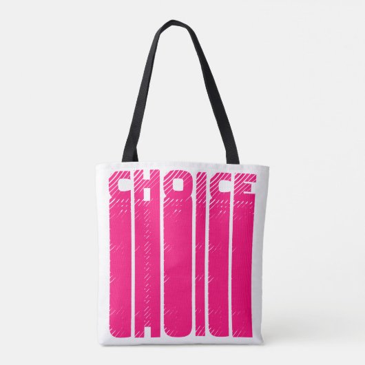 Keuze hete roze witte grafische typografie modern tote bag (Achterkant)