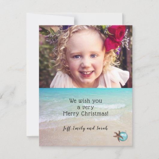 Keuze kerstfotokaart — Starfish design Feestdagenkaart (Voorkant)