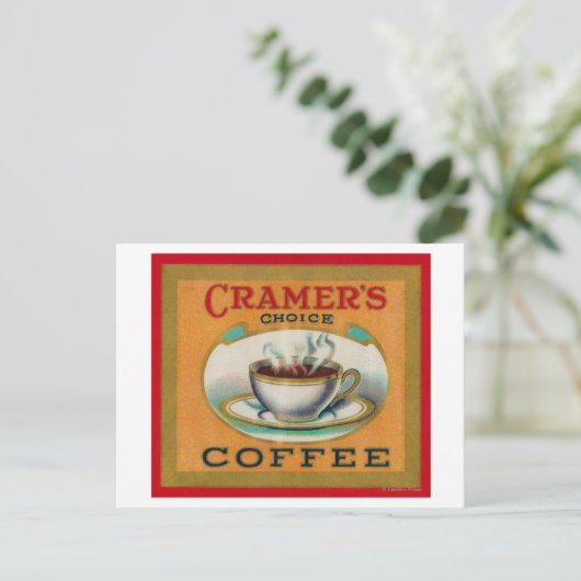 Keuze koffieetiket van Cramer Briefkaart (Staand voorkant)