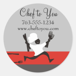 Keuze-label-labels met chef-vorkmessen ronde sticker