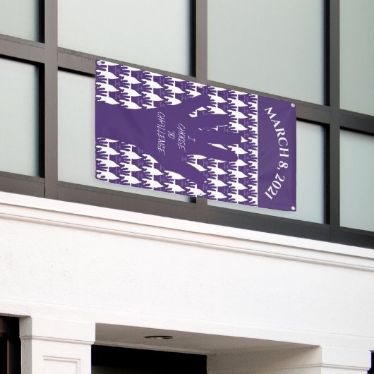 Keuze om 8 maart uit te dagen Vrouwendag 2021 Spandoek (Buitenkant Gebouw)