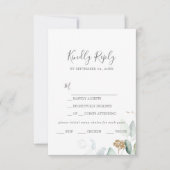 Keuze RSVP-kaart in het menu Airy Greenery en Gold (Voorkant)