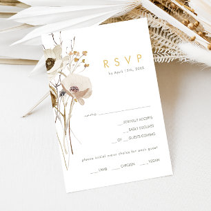 Keuze RSVP-kaart van het menu Whimsical Wildflower