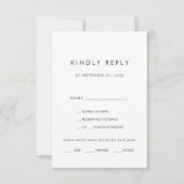 Keuze RSVP-kaart voor Chic Typography Menu (Voorkant)