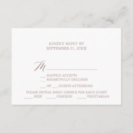 Keuze RSVP-kaart voor Elegant Roos Calligraphy Men Kaart