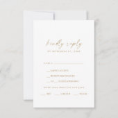 Keuze RSVP-kaart voor menu met modern Gold Script (Voorkant)