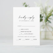 Keuze RSVP-kaart voor modern menu Script (Staand voorkant)