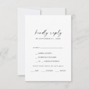 Keuze RSVP-kaart voor modern menu Script