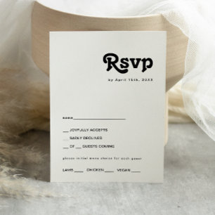Keuze RSVP-kaart voor modern Retro Lettering-menu RSVP Kaartje