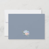 Keuze RSVP-kaart voor usty Blue Florals Menu Keuze (Achterkant)