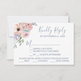 Keuze RSVP-kaart voor usty Roos Florals menu