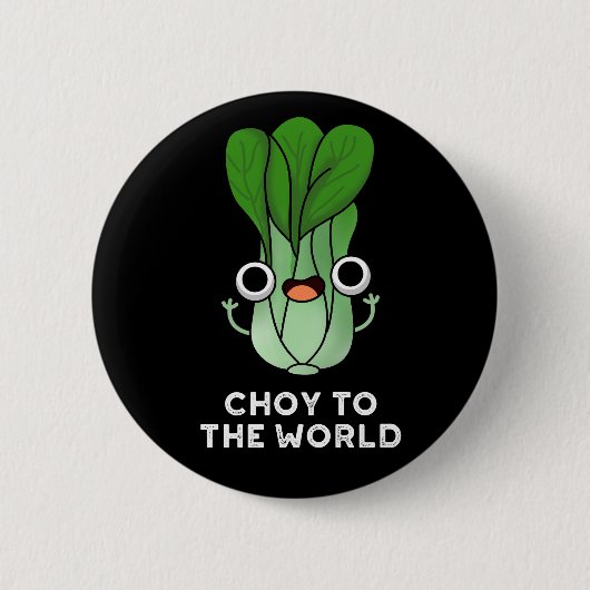 Keuze uit de wereld grappig Veggie Pun Dark BG Ronde Button 5,7 Cm (Voorkant)