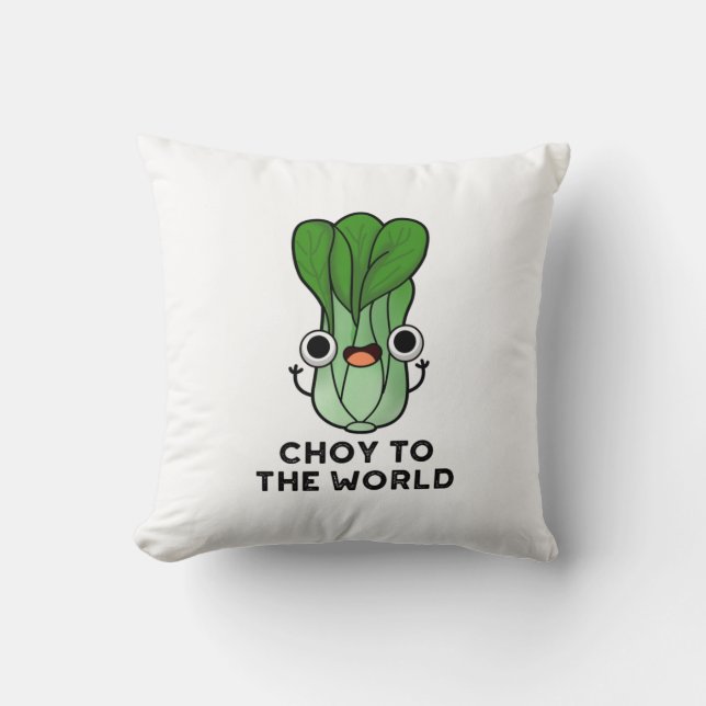 Keuze uit de wereld grappige bok Choy Veggie Pun Kussen (Voorkant)