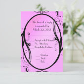 Keuze uit het Fantasy Wedding Pink-menu RSVP Kaartje (Staand voorkant)