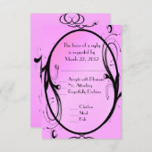 Keuze uit het Fantasy Wedding Pink-menu RSVP Kaartje (Voorkant / Achterkant)