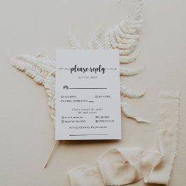 Keuze uit het Klassieke weddenschapsmenu Calligraf RSVP Kaartje