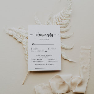 Keuze uit het Klassieke weddenschapsmenu Calligraf RSVP Kaartje