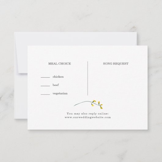 Keuze uit het lied voor Wilde-bloemmeel RSVP-kaart RSVP Kaartje (Achterkant)