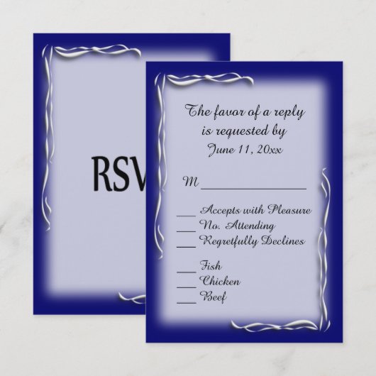 Keuze uit het menu Blauwe accessoires RSVP (Voorkant / Achterkant)