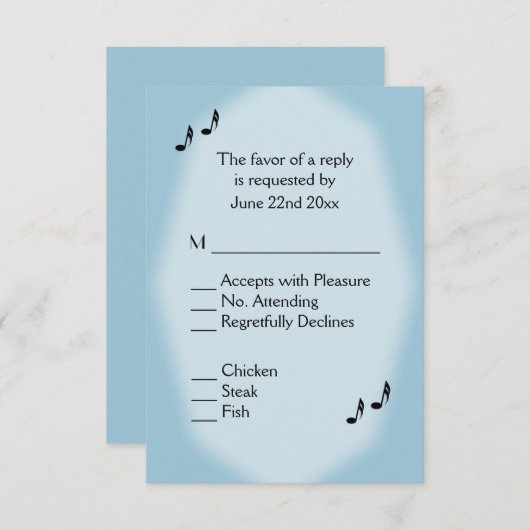 Keuze uit het menu Blauwe muziek (Voorkant / Achterkant)