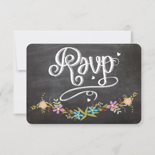 Keuze uit het menu Chalkboard Floral Garland Weddi (Achterkant)