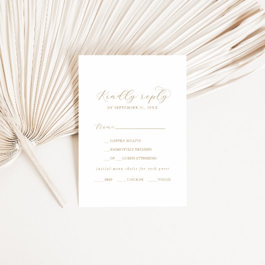 Keuze uit het menu Elegant Gold Script-menu RSVP-k