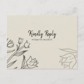 Keuze uit het menu Floral Cream RSVP-Briefkaart (Voorkant)