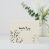 Keuze uit het menu Floral Cream RSVP-Briefkaart (Staand voorkant)