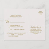 Keuze uit het menu Gold Polka Dots RSVP-Briefkaart (Achterkant)