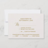 Keuze uit het menu Gold Polka Dots RSVP-kaart (Achterkant)