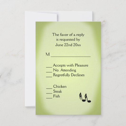 Keuze uit het menu Groene muziek (Voorkant)