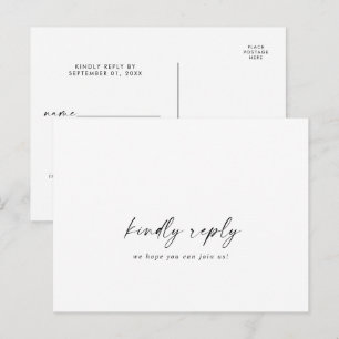 Keuze uit het menu Mens met modern script RSVP-Bri