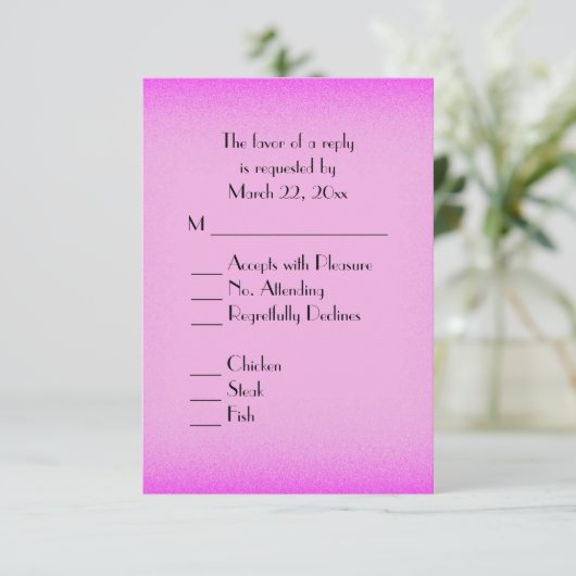 Keuze uit het menu Roze gloed (Staand voorkant)