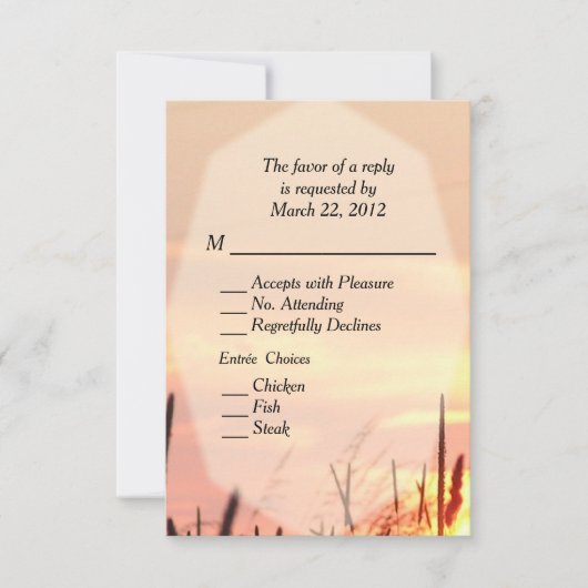 Keuze uit het menu Sunset Field RSVP w (Voorkant)