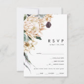 Keuze uit het menu White Floral RSVP-kaart (Voorkant)