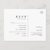 Keuze uit het menu White Floral RSVP-kaart (Achterkant)