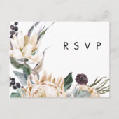 Keuze uit het menu White Floral RSVP-kaart (Voorkant)