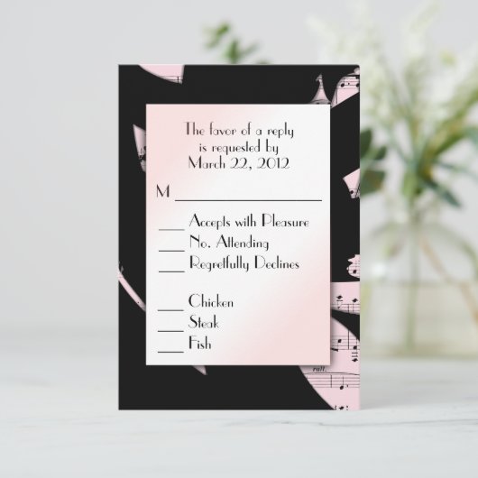 Keuze uit het menu Zwart-roze Abstracte muziek RSV (Staand voorkant)