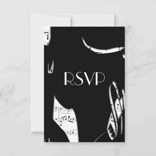 Keuze uit het menu Zwart-wit Abstracte muziek RSVP (Achterkant)