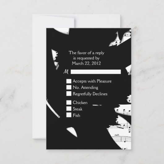 Keuze uit het menu Zwart-wit Abstracte muziek RSVP (Voorkant)