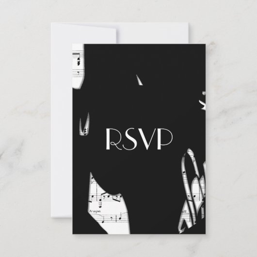 Keuze uit het menu Zwart-wit Abstracte muziek RSVP (Achterkant)