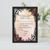 Keuze uit het Red Rose Gothic RSVP Peach Menu (Staand voorkant)