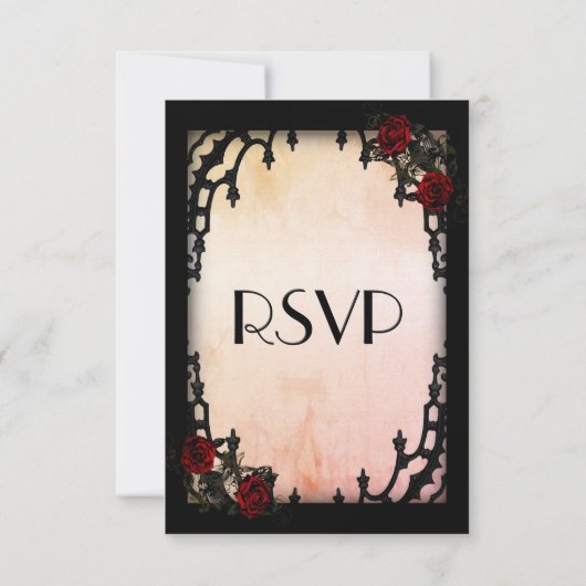 Keuze uit het Red Rose Gothic RSVP Peach Menu (Achterkant)