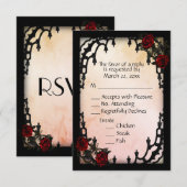 Keuze uit het Red Rose Gothic RSVP Peach Menu (Voorkant / Achterkant)