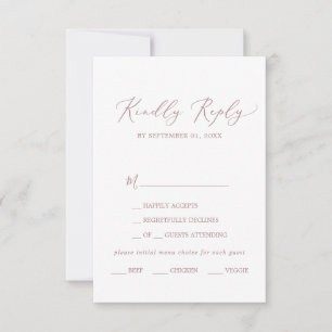 Keuze uit het Roos Gold Calligraphy Menu RSVP