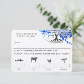 Keuze uit het Royal Blue Heart Leaf Tree Mason Jar RSVP Kaartje (Staand voorkant)