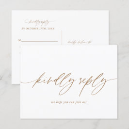 Keuze uit het RSVP-Briefkaart voor goudkalligrafie Briefkaart